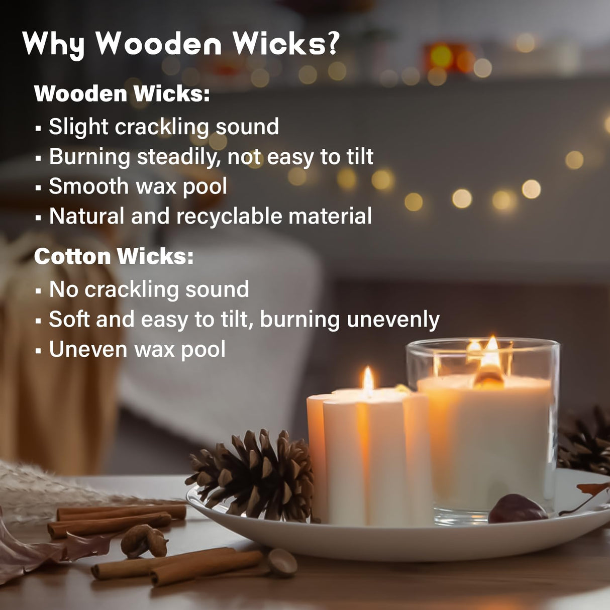 MAQIHAN 100 Wood Wicks for Candles Making - Smokeless Wooden Candle Wicks Crackling Candle Wax Wood Wick mechas para velas de cera Candle Making Wicks for Paraffin Candle Soy Wax Candlemaking(50 Sets) MAQIHAN