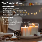 MAQIHAN 100 Wood Wicks for Candles Making - Smokeless Wooden Candle Wicks Crackling Candle Wax Wood Wick mechas para velas de cera Candle Making Wicks for Paraffin Candle Soy Wax Candlemaking(50 Sets) MAQIHAN