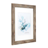 KAIWIN 100% Solid Wood Brown 11x14 Picture Frame 1 Pack Display Picture 8x10 with Mat, HD Glass Inside, Rustic Wooden Photo Frames for Wall Mounting KAIWIN