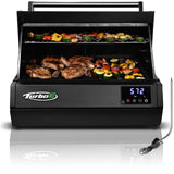 Turbo E Outdoor Electric Grill by PLUGNGRILL - High-Power 1700W Infrared Grill Technology - 24-Inch Smart BBQ Grill with Probe & Digital Display for Precise Cooking & Searing PLUGNGRILL