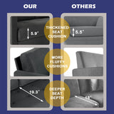 STHOUYN Comfy Loveseat Sofa Small Grey Couch, Small Love Seat Bedroom, Mid Century Modern Couches Living Room Dorm Office, 2 Seater Couch Deep Seat Sofas, 57”W (Dark Grey (Loveseat)) STHOUYN