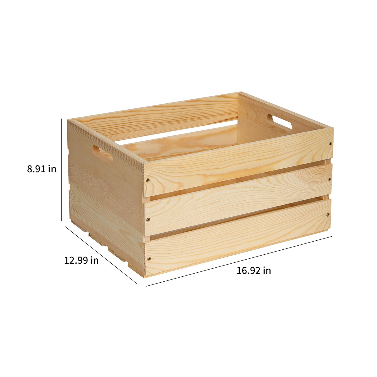 3 Pieces Large Pine Wood Crates For Storage, The Wooden Storage Crates Are Made Of Solid Wood,Unfinished Wooden Crates Have A Wide Range Of Uses And Can Be Placed In Bedrooms, Living Rooms, Etc (3) FORBRADS