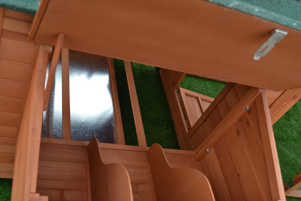 Omitree 10' ft Wood Chicken Coop Backyard Hen Run House Chicken 6 Nesting Box & Run Omitree