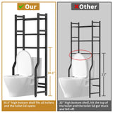 Livilord 3 Tier Over The Toilet Storage Rack with Toilet Paper Holder, Metal Freestanding Bathroom Shelves with 4 Hooks, Over Toilet Storage Shelf for Bathroom Storage, Black Livilord