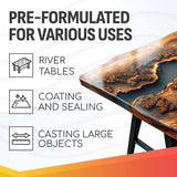 CoatCast Deep Pour Epoxy Resin 3 Gallon Kit – for Casting up to 4 Inches Deep | 2:1 Mixing Ratio | Water Clear, No Bubbles, Self-Leveling | Perfect for River Tables, Casting Large Objects and More CoatCast
