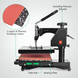 Slendor Heat Press Machine for T Shirts 12x10 Inch Digital T Shirt Pressing Machine 360-Degree Swing Away Heat Transfer Sublimation with Two Teflon Sheets Slendor