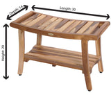 EcoDecors, 30", Harmony, Teak Shower Bench, Teak Shower Stool, Teak Bench for Shower, Teak Shower Seat, Teak Shower Bench for Inside Shower, Teak Shower Chair, Safety Arms, 30 inch EcoDecors