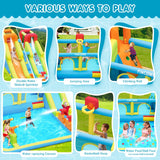 Inflatable Bounce House for Kids, Water Bounce House with Double Slides Indoor Outdoor, Bounce House Water Slide with Air Blower for Park Backyard Party Birthday (with 750W Blower) FINCOME