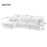 P PURLOVE Modern L-Shape Modular Sectional Sofa,Simplified Style Upholstered Sectional Sofa Couch,2 Piece Free Combination Sofa for Living Room P PURLOVE
