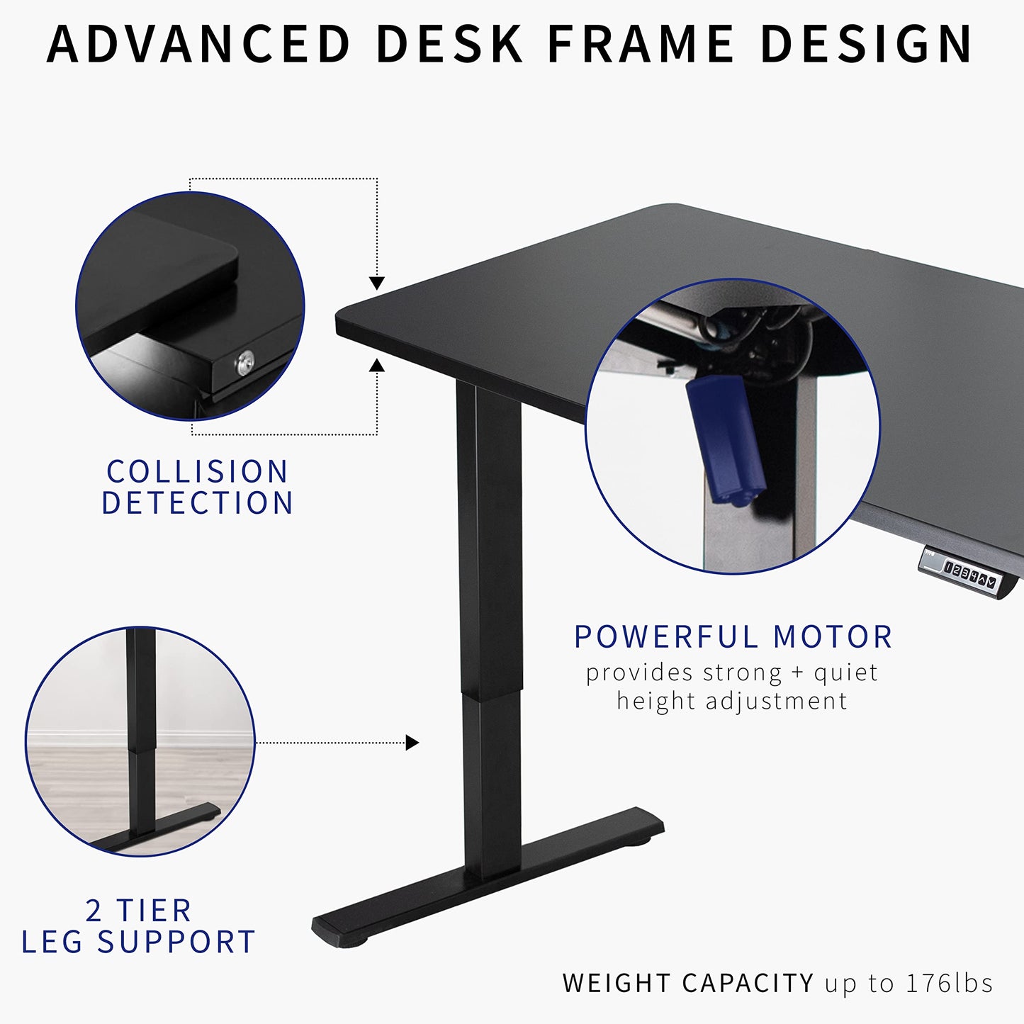 VIVO Electric 60 x 24 inch Standing Desk Workstation, Memory Controller Height Adjustment, 1B Series, One-Piece White Top, White Frame, DESK-KIT-1W6W