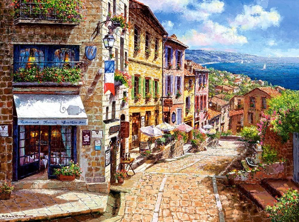 CASTORLAND 3000 Piece Jigsaw Puzzles, Afternoon in Nice, Puzzle of France, Mediterranean View, Adult Puzzles, Castorland C-300471-2