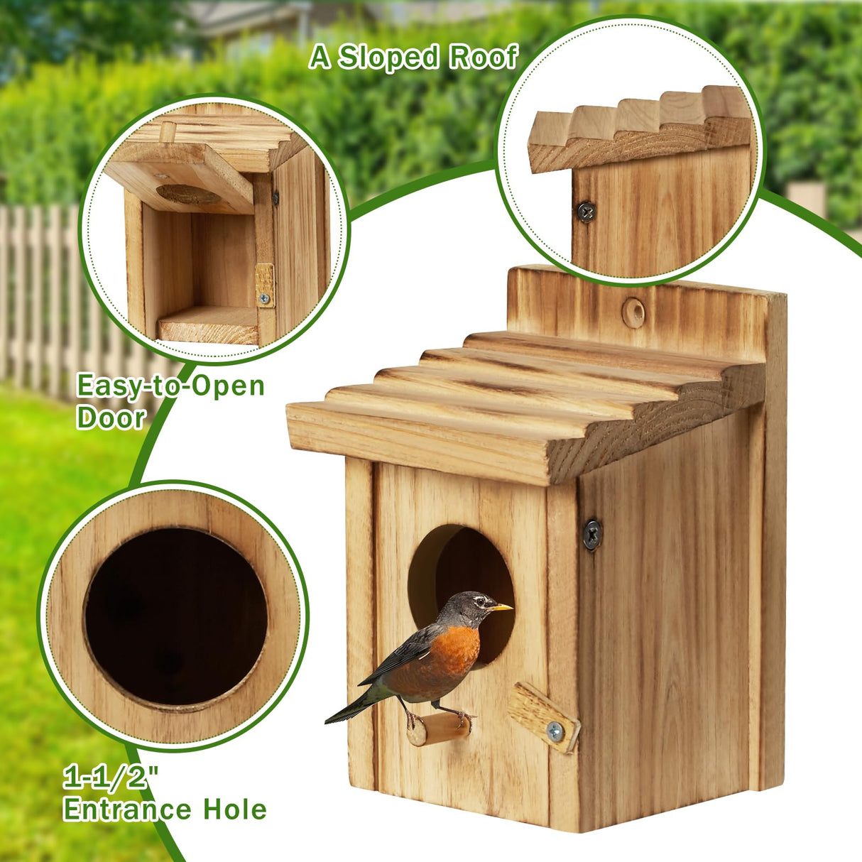CLACKIBUKVYZ Small Bird House for Hummingbirds,Bird Houses for Outside,Humming Bird Houses for Outside,Outdoor Bird Box,Birdhouse,Bluebird House,Wooden Birdhouse with perches CLACKIBUKVYZ