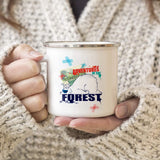 MAIKESUB 4 Pcs Sublimation Blank White Enamel Mug 12 OZ with Silver Rim Camping Travel Coffee Metal Mug Can be used as a gift for Christmas Thanksgiving Mother's Day Father's Day MAIKESUB