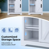 KOLIGEY Farmhouse Storage Cabinet, White Bathroom Storage Cabinet Small Hutch with Door Freestanding, for Coffee Bar, Bathroom, Laundry, Living Room, Kitchen - 24" W x 42" H KOLIGEY