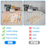 2pcs Wooden Puzzle Storage Rack, Slope Puzzle Display Stand Hold Up to 10 Sets Non-Skidding Puzzle Organizer Holder for Books Collection Lovers PEUTIER
