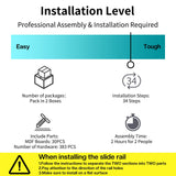 LUXOAK Murphy Bed Queen Size Cabinet Bed with Charging Station, Large Storage Drawer for Home Office or Small Room, Hideaway Bed Full Foldable Platform Bed, Rustic Grey LUXOAK