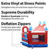 TentandTable Inflatable Bounce House with Slide for Kids 5-12 Large, Commercial Grade Bouncy Castle for Adults, Jump House, Includes Electric Air Blower, 19' L x 15' W x 16' H, Red White and Blue TentandTable