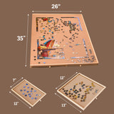 1500 Pieces Rotating Puzzle Board with 6 Storage Drawers & Protective Cover - Wooden Jigsaw Puzzle Table for 1500 Pieces - for Family Games, Home Entertainment & Puzzle Building FUNbelievable!