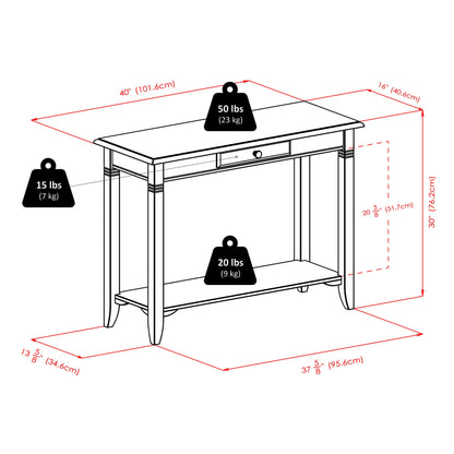 Winsome Nolan 30 x 40 x 15.98-Inch Composite Wood Console Table With Drawer, Cappuccino (40640) - WoodArtSupply