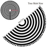 MACTING Christmas Black and White Tree Skirt, 30 Inch Annual Rings Tree Mat with Pom Poms for Xmas Tree Halloween Indoor Home Holiday Party Christmas Decorations MACTING
