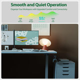 Agilestic Electric Standing Desk, Large 63 x 24 Inches Height Adjustable Desk, Sit Stand up Desk for Work Office Home, Splice Board, White Agilestic