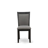 East West Furniture V-Style 9 Piece Kitchen Set Includes a Rectangle Table with V-Legs and 8 Dark Gotham Grey Linen Fabric Parson Dining Chairs, 40x72 Inch, V697MZ650-9 East West Furniture