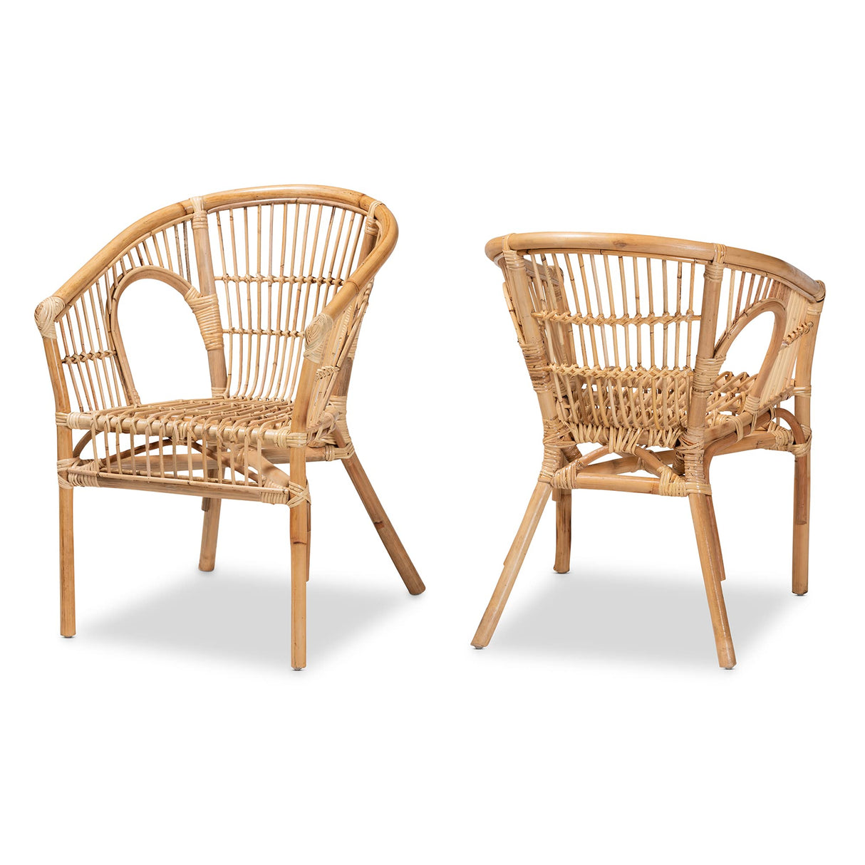 bali & pari Alleta Natural Rattan Dining Chair, 2-Piece Set bali & pari