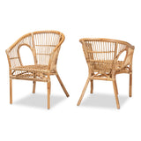 bali & pari Alleta Natural Rattan Dining Chair, 2-Piece Set bali & pari