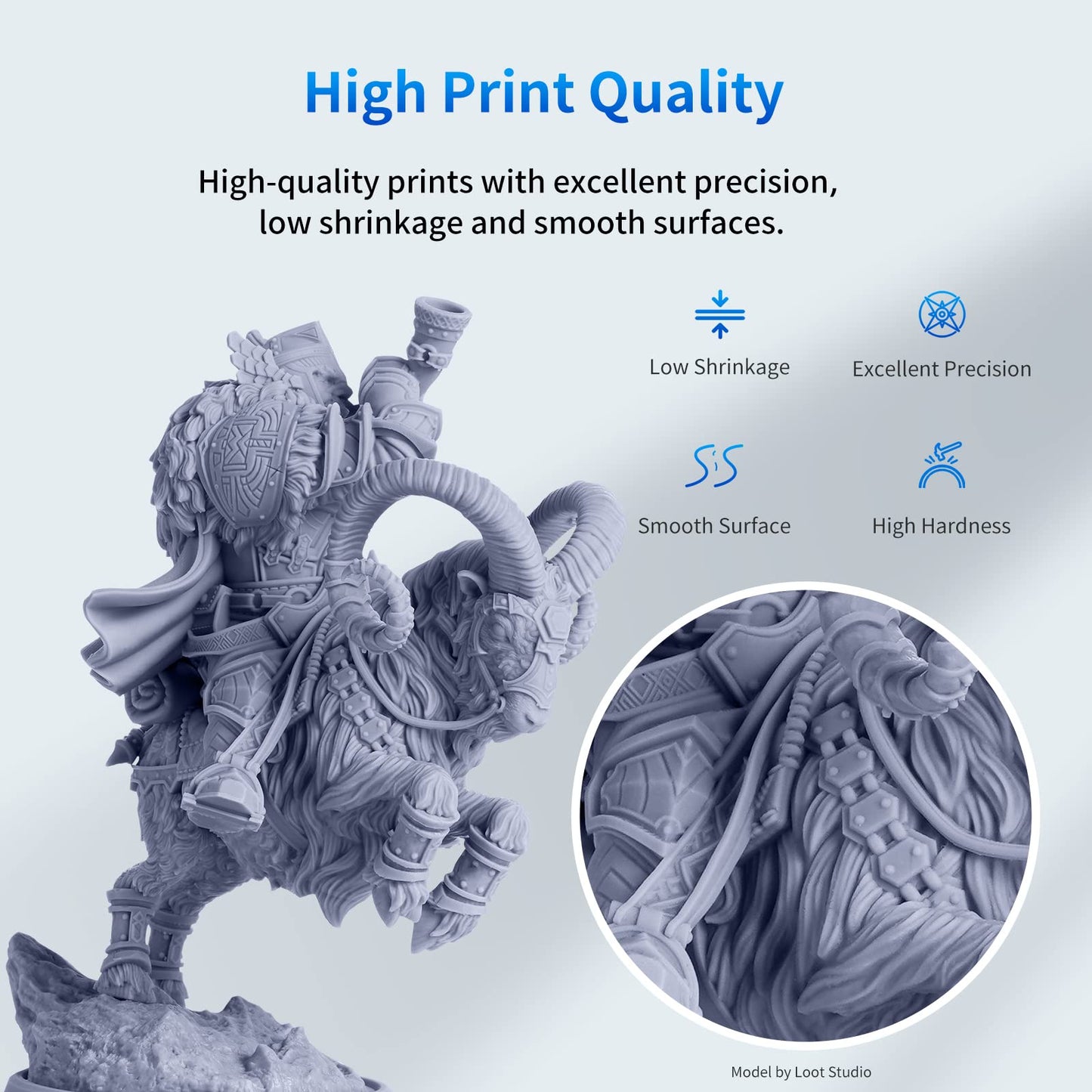 ANYCUBIC 3D Printer Resin, 405nm SLA UV-Curing Resin with High Precision and Quick Curing & Excellent Fluidity for LCD 3D Printing (Grey, 1kg)