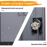 STANI Metal Storage Cabinet with 2 Adjustable Shelves, Steel Counter Cabinet with Lockable Doors for Home Office Warehouse Garage (Black Grey, 36" H-Style 2) STANI