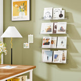 Dooiclear 2 Pack Floating Shelves for Wall, 15" Clear Book Shelf, Acrylic Floating Wall Shelf, Display Shelves Organizer for Bathroom, Classroom, Bedroom, Living Room, Kitchen, Room Decor Dooiclear