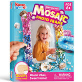 Klever Kits Mosaic Photo Frame Craft Kits, DIY Mosaic Kits for Kids 6 Years Old Girl Birthday Gift Summer Activities, Make Your Own Picture Frame Arts and Crafts for Kids Klever Kits