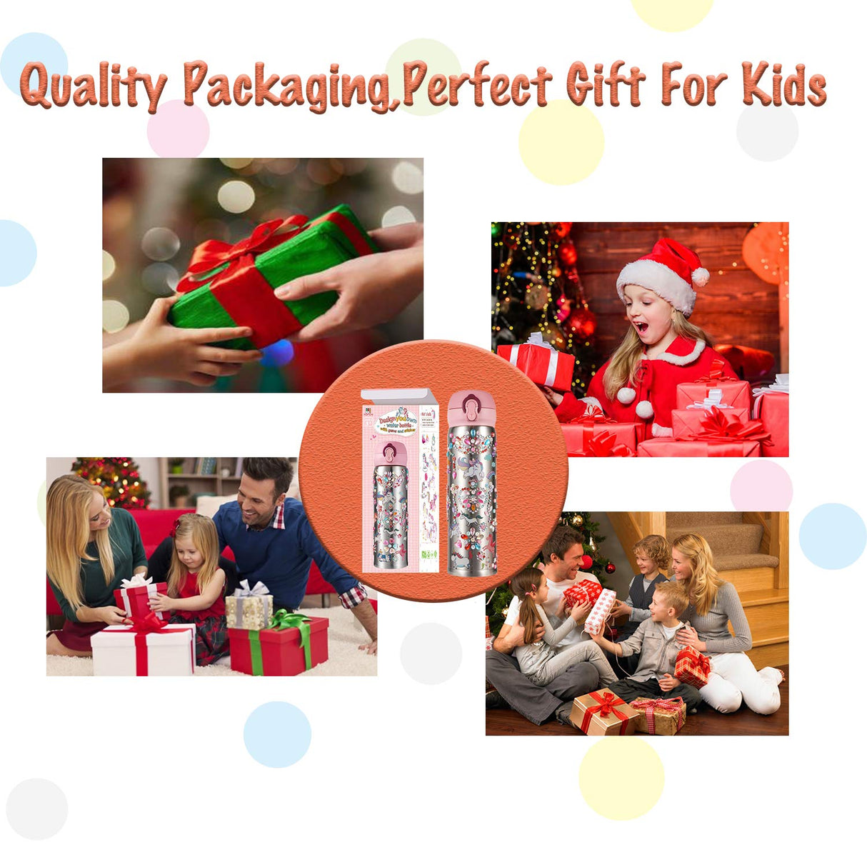 YOFUN Decorate Your Own Water Bottle with 11 Sheets of Unicorn Stickers & Glitter Gems, Craft Kit & Art Kit for Children, Gift for Girls Age 4 5 6 7 8 9 10 Years Old Kids, BPA Free Insulated (Silver) Y YOFUN