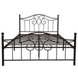 YALAXON Vintage Sturdy Metal Bed Frame with Headboard and Footboard Basic Bed Frame No Box Spring (Queen, Black) YALAXON
