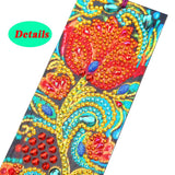 2 Pcs Diamond Painting Tassels Bookmarks Art 5D DIY Rose and Peacock Kits Leather Bookmark for Graduation Anniversary Birthday Christmas Kids Adults Beginners Miyolo