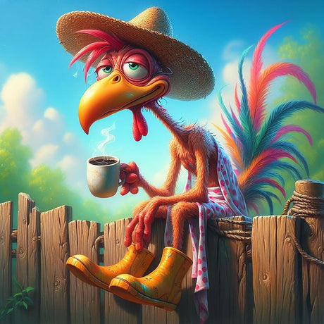 AIBOERL Cartoon Chicken Diamond Art Kits for Adults,Chicken 5D Diamond Painting Kits for Adults Beginners,DIY Full Round Drill Diamond Dot Painting Gem Art Kits for Adult, Home Wall Decor 12x12Inch AIBOERL