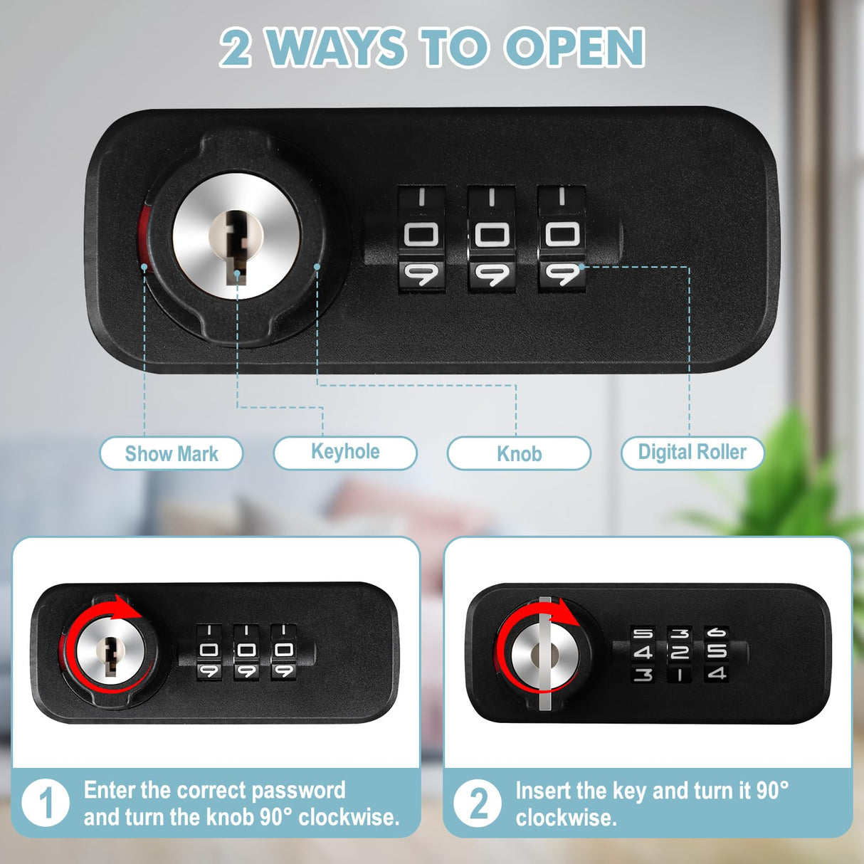 KYODOLED Fireproof Lock Box for Documents, Dual Combination and Key Lock Security with Carrying Handle, Metal Strong Safe Box to Keep Personal Items,Documents, Exterior 12.8" x 8.4" x 4.5", Black KYODOLED