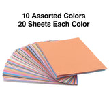Staples 247445 Construction Paper 9-Inch x 12-Inch Assorted Colors 200 Sh./PK (MMK01200S) STAPLES