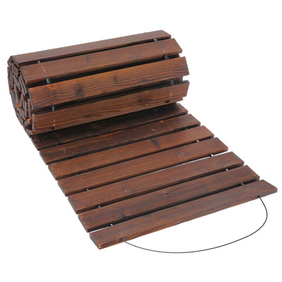 8.2 Ft Wooden Garden Pathway - Weather Resistant Outdoor Roll Out Decorative Walkway, Straight Walkway for Patio Beach Backyard Wedding Party Pathway