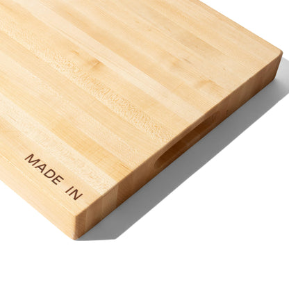 Made In Cookware - Butcher Block - Maple Wood - Crafted in USA - Thick Charcuterie Board with Side Handles - 17.75x11.75"