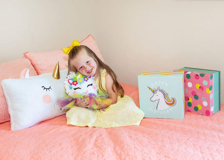 Ruckus Kids Unicorn Pillow Craft – DIY Cute Colorful Fleece Knot Pillow Kit – No-Sew Easy-to-Make Arts and Craft Kit for Kids– Unicorn Bedroom Decor Ruckus Kids
