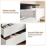 Jocoevol Modern LED 6 Drawer Dresser for Bedroom, White Large Chest of Drawers with Hidden Handles, Long Double Wooden Dresser Closet for Living Room, Entryway, Hallway - White Jocoevol