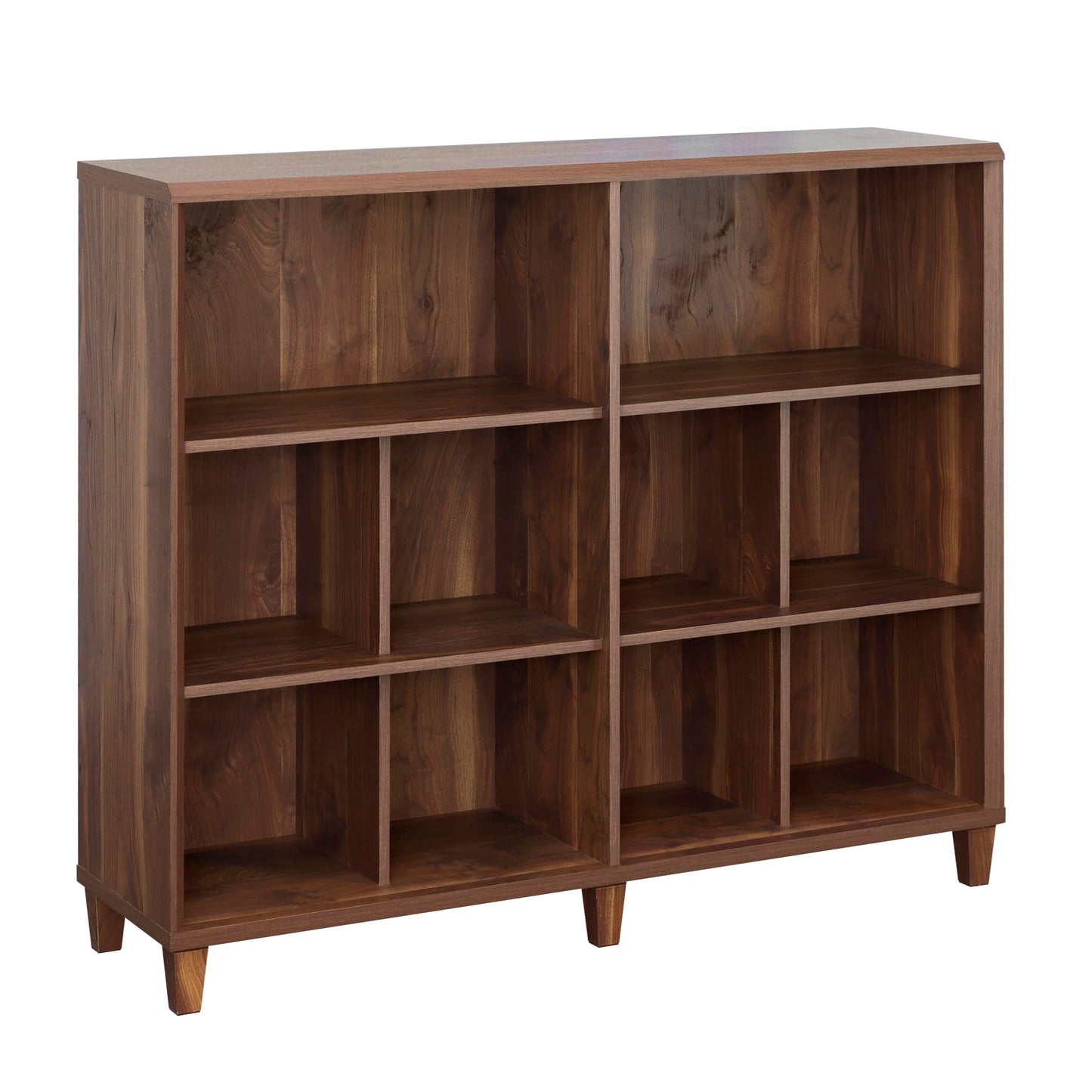 Sauder Willow Place Grand Walnut Cubby Display Bookcase - WoodArtSupply