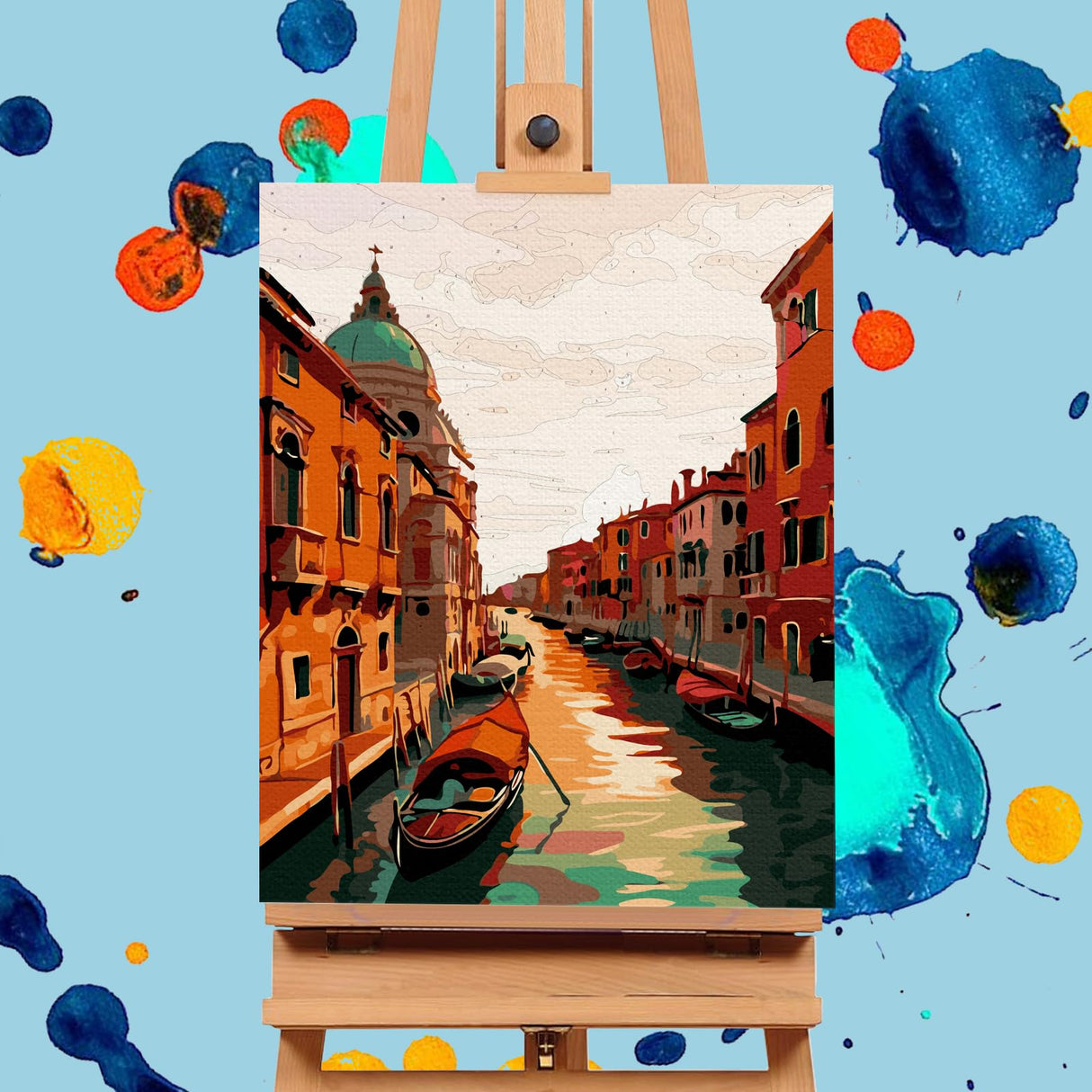Paint by Numbers Kit for Adults Rolled Canvas - 16x20 Inch Venice Adult Paint by Number Kits on Canvas for Beginners, DIY Acrylic Oil Number Painting Kits with Gift Box for Home Wall Decor Gift Offito