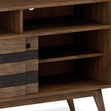 SIMPLIHOME Clarkson SOLID ACACIA WOOD 54 Inch Wide Mid Century Design TV Media Stand in Rustic Natural Aged Brown for TVs up to 60 Inches, For the Living Room and Entertainment Center SIMPLIHOME