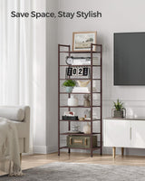 SONGMICS Narrow Shoe Rack - Sturdy 8 Tier Metal Tall Shoe Rack Shelf, Slim Shoe Storage Organizer for Closet Entryway Small Spaces, Bronze SONGMICS