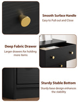 Nicehill Black Dresser for Bedroom with 5 Drawers, Fabric Dresser Storage Tower, Chest of Drawers for Closet, Living Room, Hallway, Entryway,Wood Dresser(Black) Nicehill