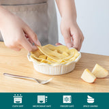 vancasso Mini Pie Pans Set of 6, 5.2 Inch Ceramic Deep Dish Pie Plates with Ruffled Edge for Baking, Microwave & Oven Safe, White vancasso