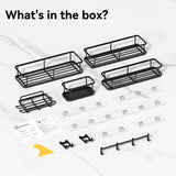 YASONIC Shower Caddy, 6 Pack Large Capacity Shower Organizer with Soap Holder and 12 Hooks, Rustproof Shower Shelves for Inside Shower, No Drilling&Sleek Bathroom Organizers and Storage YASONIC