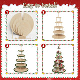 Annzoe 6-Tier 72-Inch Christmas Village Display Stand - Wooden Tree-Style Bookshelf for Holiday Ornaments, Easy Assembly No-Tools-Needed Holder Annzoe